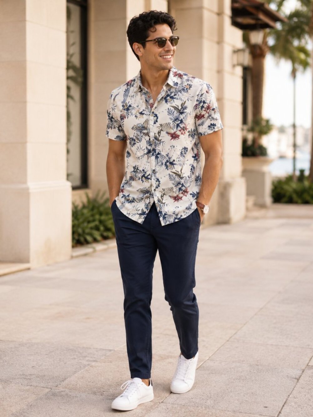 Original Penguin Men’s Tropical Floral Short Sleeve Shirt NWOT